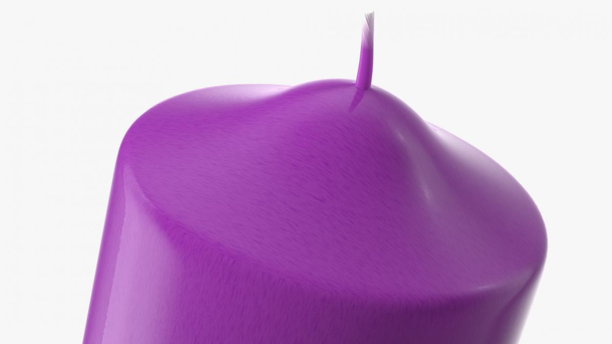 3D model Dome Top Altar Pillar Candle Purple