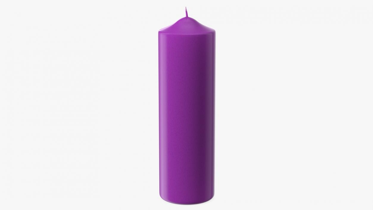 3D model Dome Top Altar Pillar Candle Purple