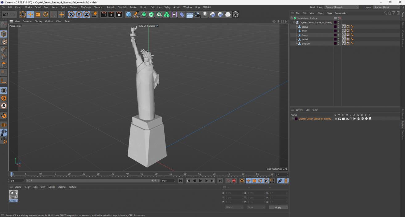 3D Crystal Decor Statue of Liberty 2 model