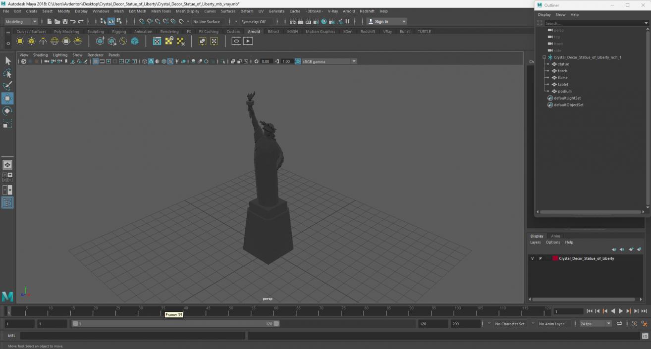 3D Crystal Decor Statue of Liberty 2 model