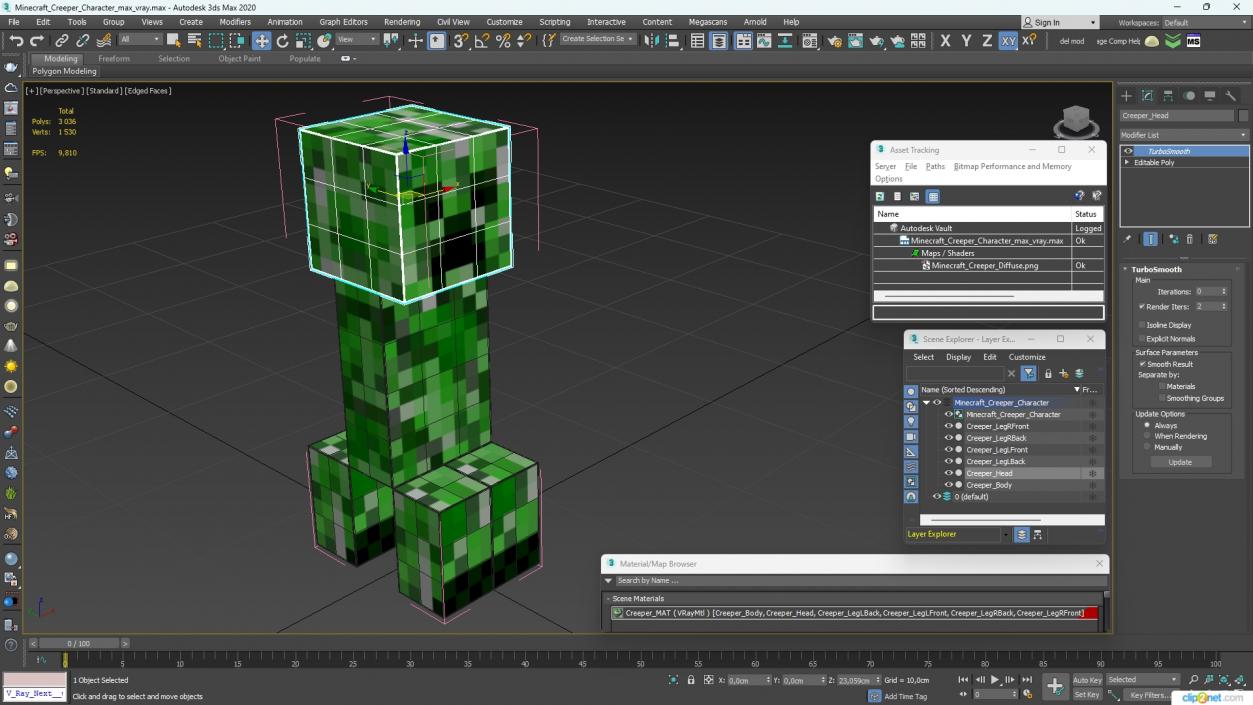 Minecraft Creeper Character 3D