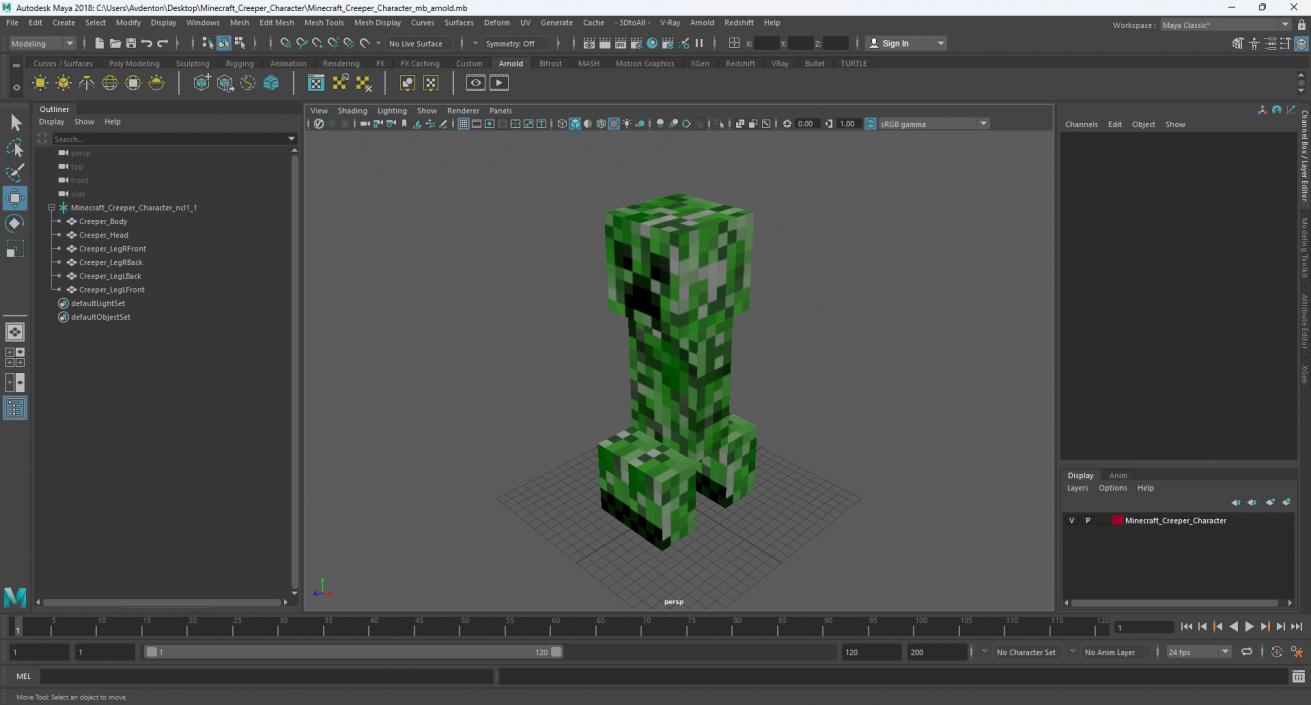 Minecraft Creeper Character 3D