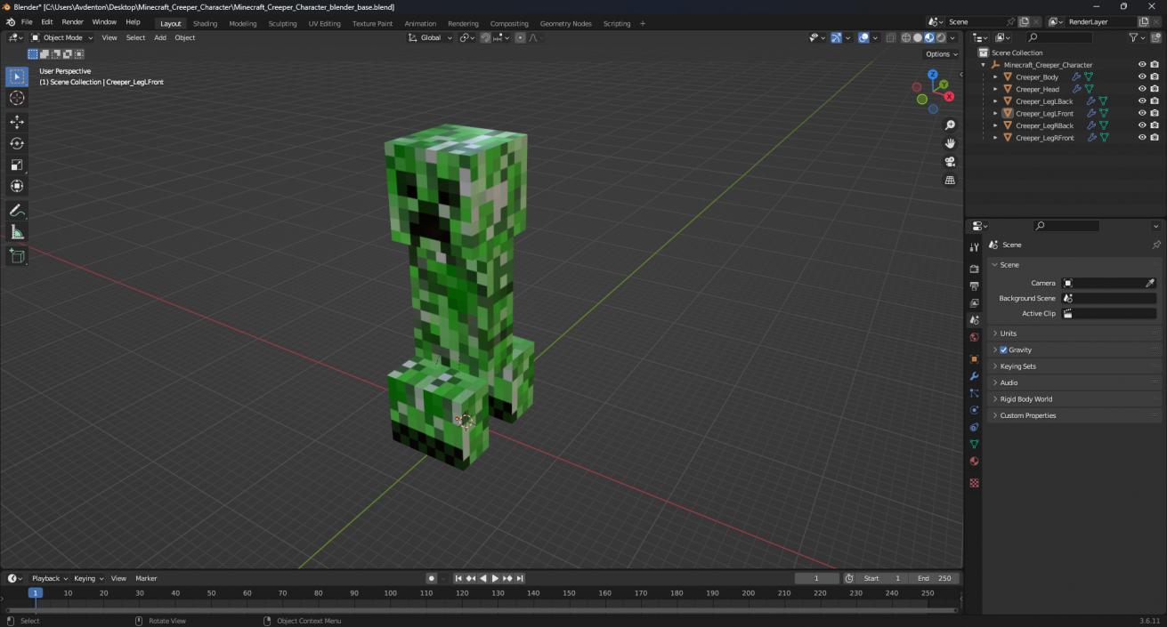 Minecraft Creeper Character 3D