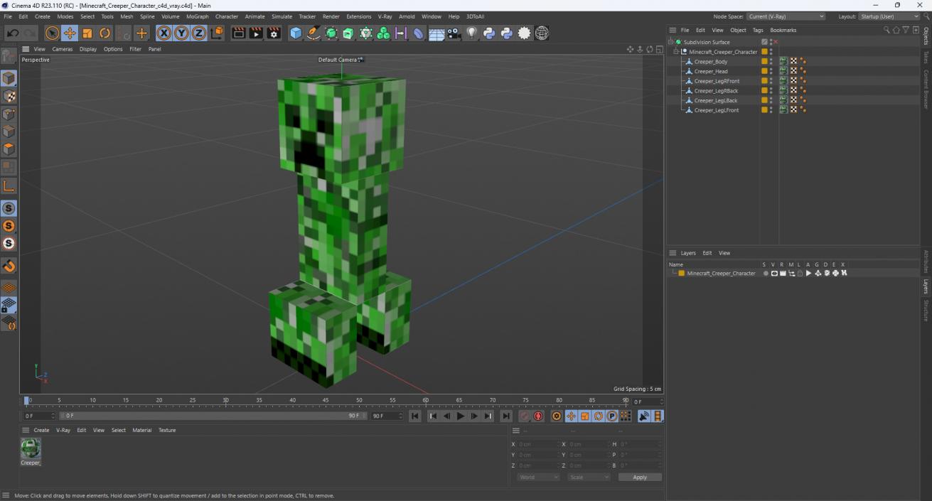 Minecraft Creeper Character 3D