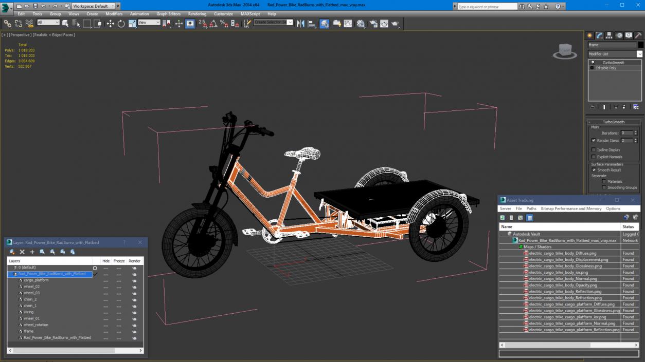 3D Rad Power Bike RadBurro with Flatbed