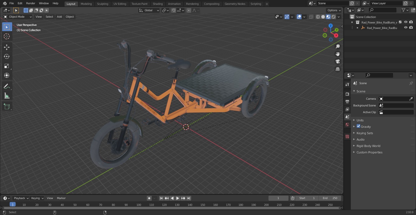 3D Rad Power Bike RadBurro with Flatbed