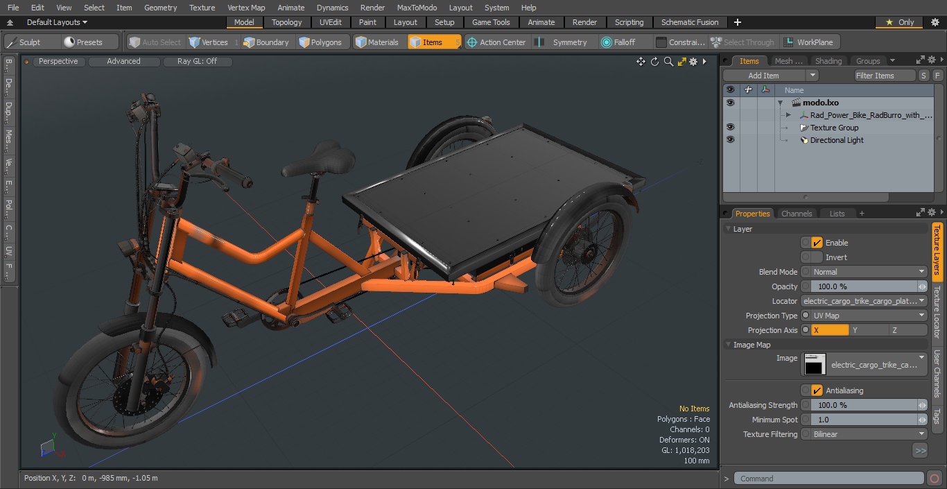 3D Rad Power Bike RadBurro with Flatbed