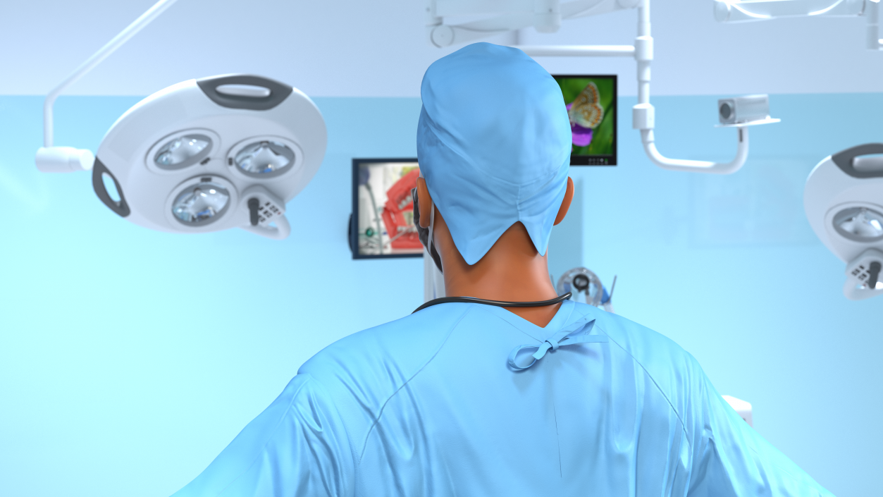 Surgeon Doctor in Mask Rigged 3D model