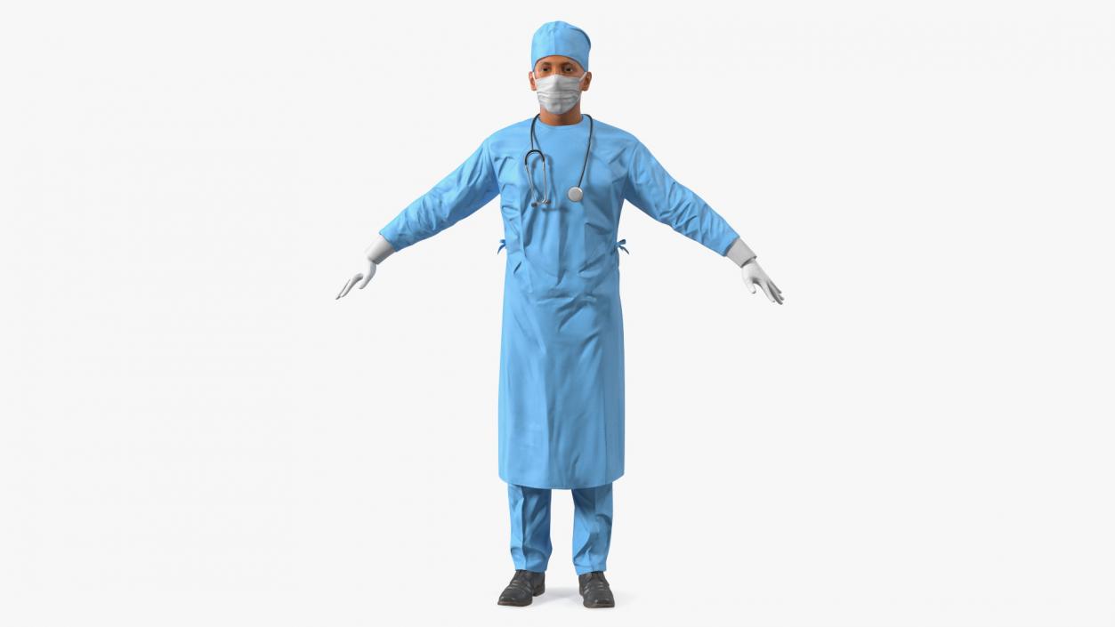 Surgeon Doctor in Mask Rigged 3D model