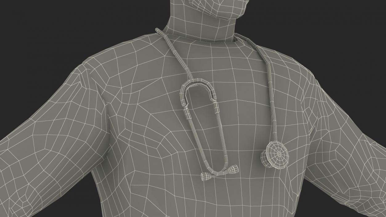 Surgeon Doctor in Mask Rigged 3D model