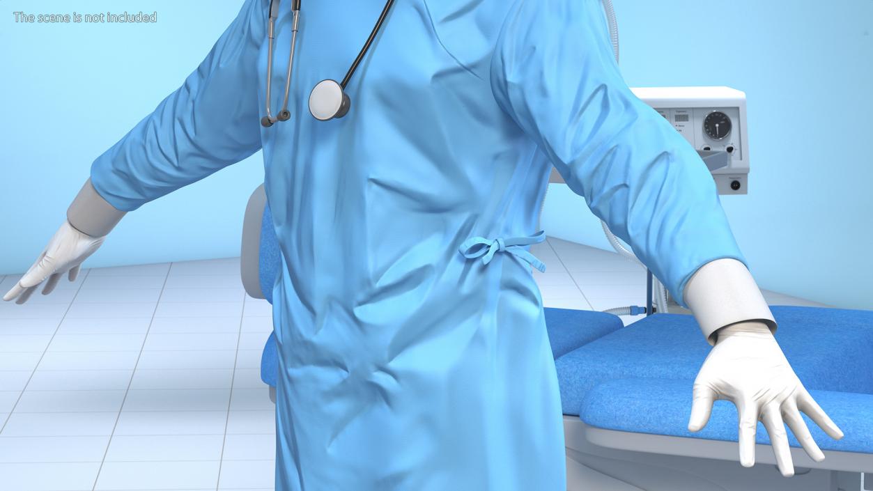 Surgeon Doctor in Mask Rigged 3D model