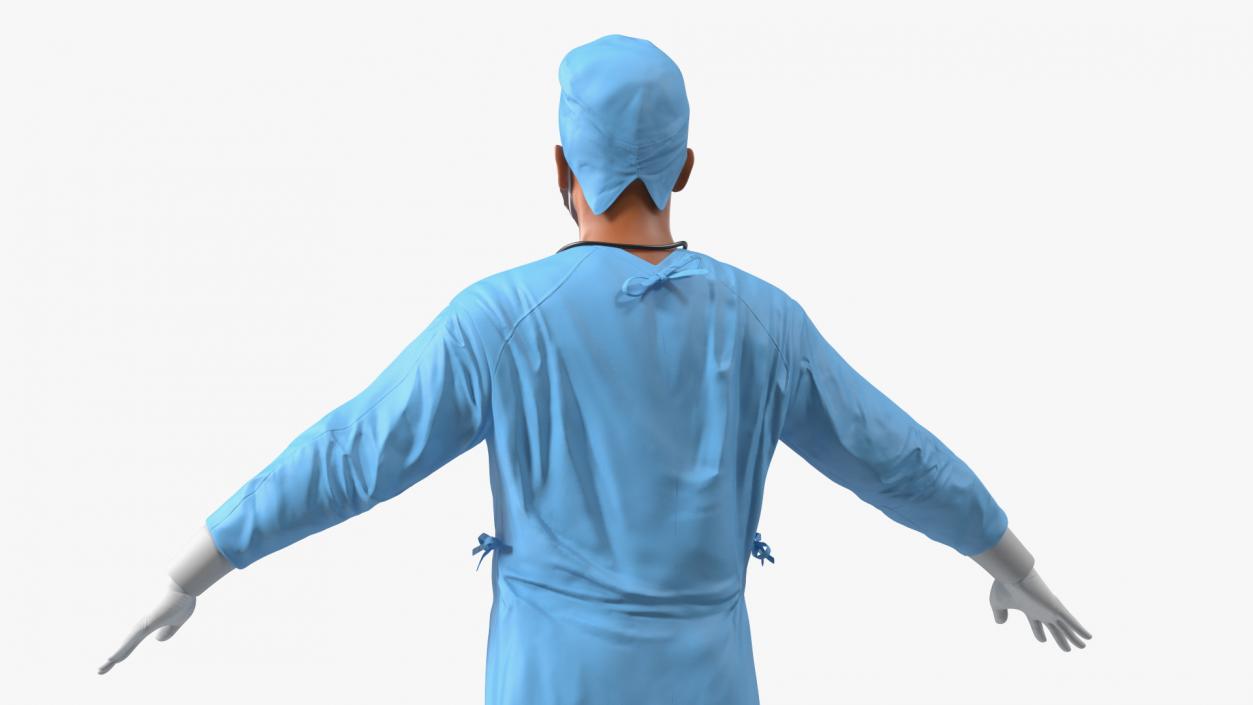 Surgeon Doctor in Mask Rigged 3D model