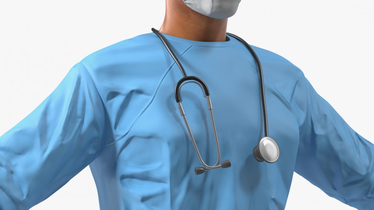 Surgeon Doctor in Mask Rigged 3D model