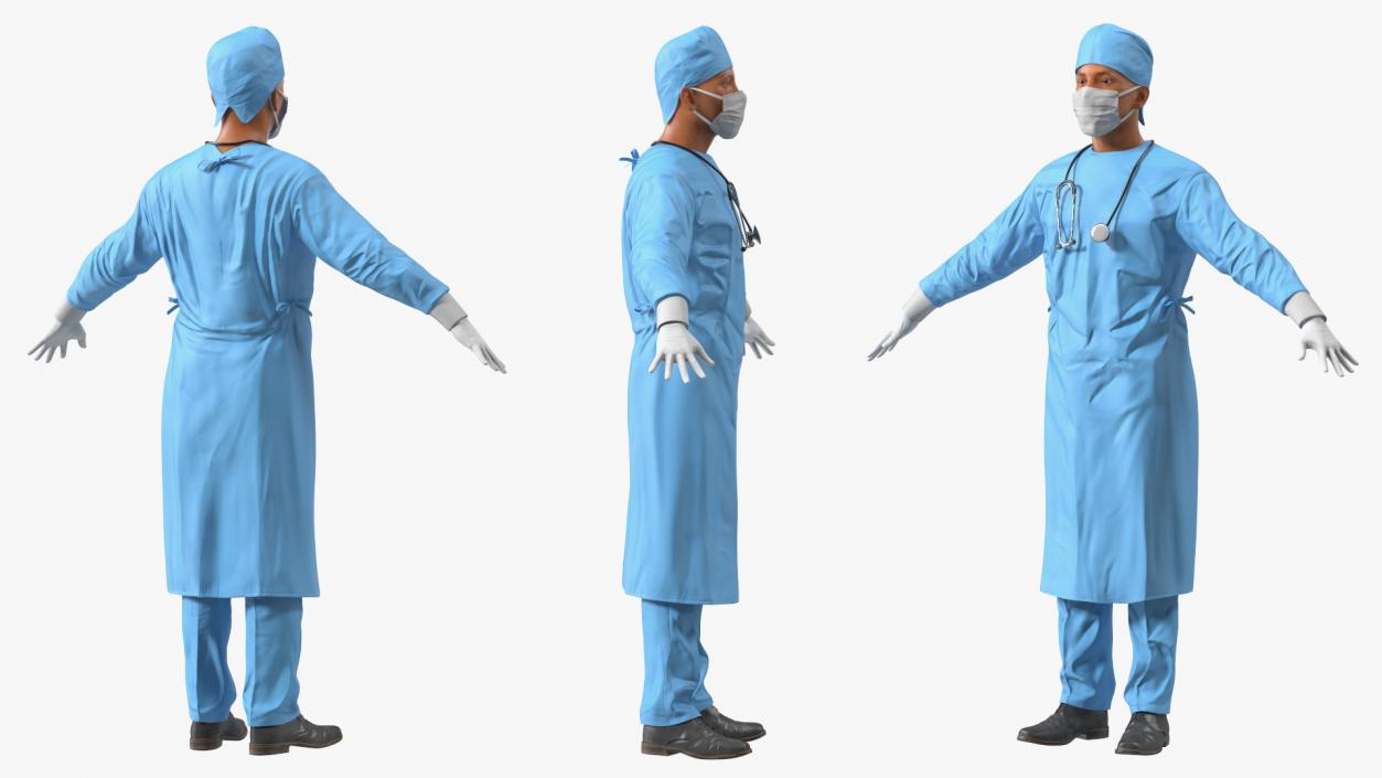 Surgeon Doctor in Mask Rigged 3D model