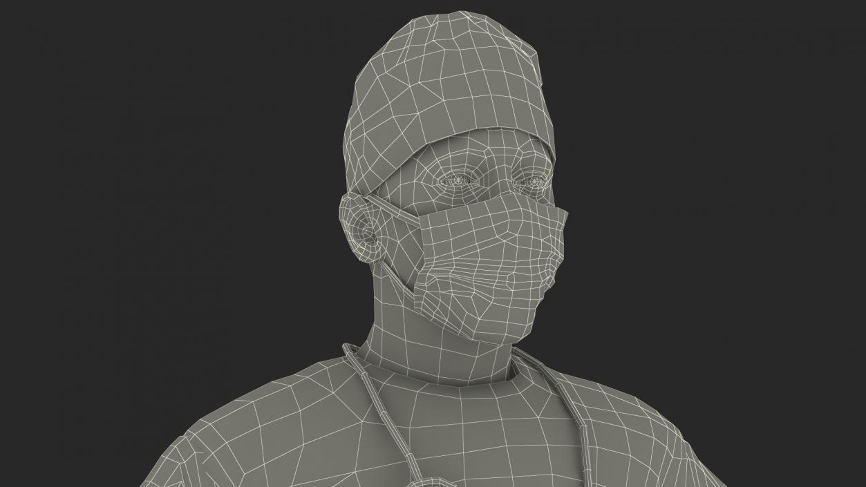 Surgeon Doctor in Mask Rigged 3D model