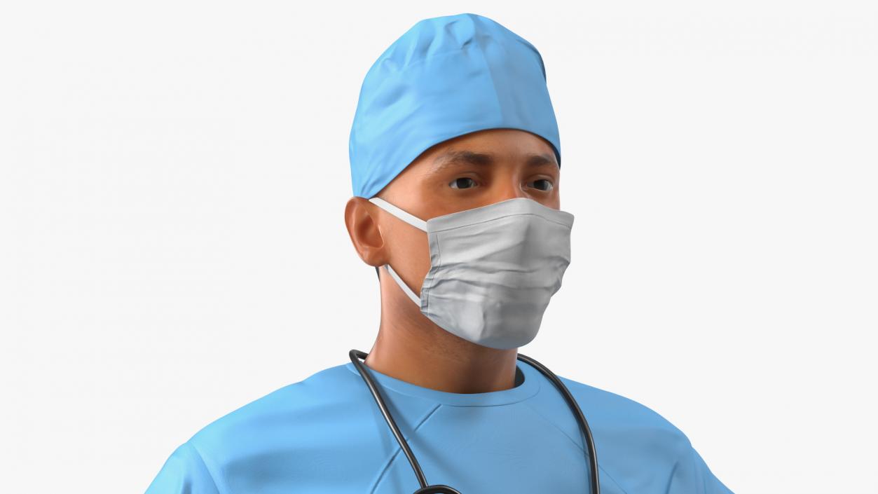 Surgeon Doctor in Mask Rigged 3D model