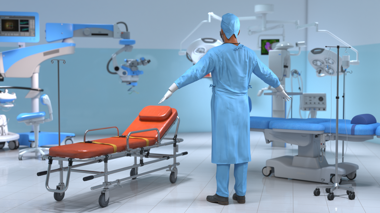 Surgeon Doctor in Mask Rigged 3D model