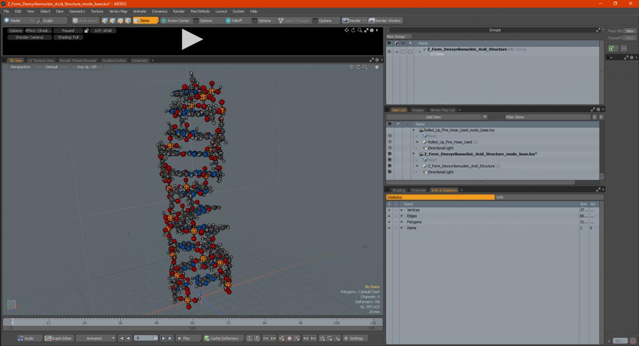 3D Z Form Deoxyribonucleic Acid Structure model