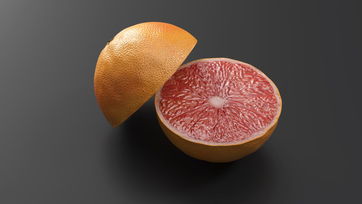 3D model Grapefruit Citrus Fruit Cut in Half