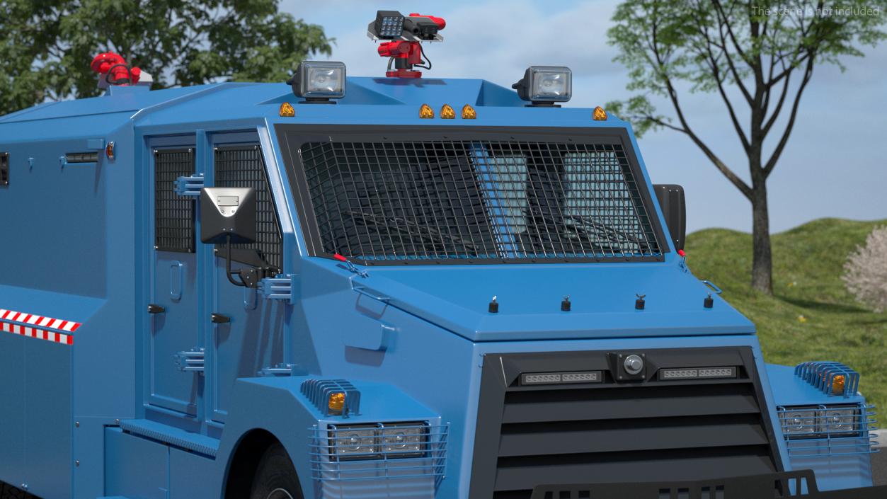 3D Armored Riot Control Vehicle Blue model