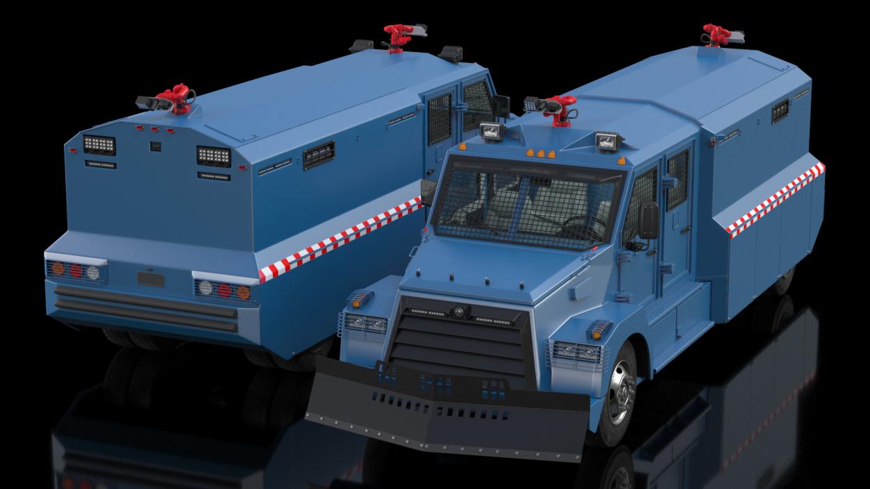 3D Armored Riot Control Vehicle Blue model