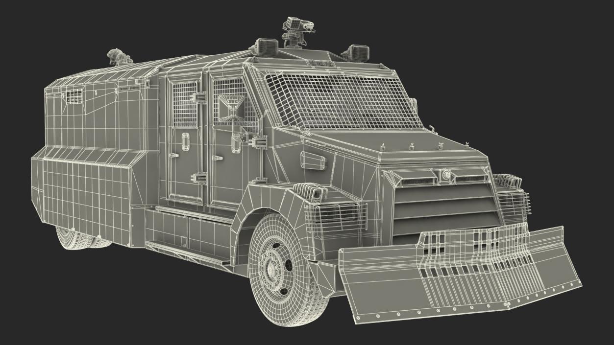 3D Armored Riot Control Vehicle Blue model