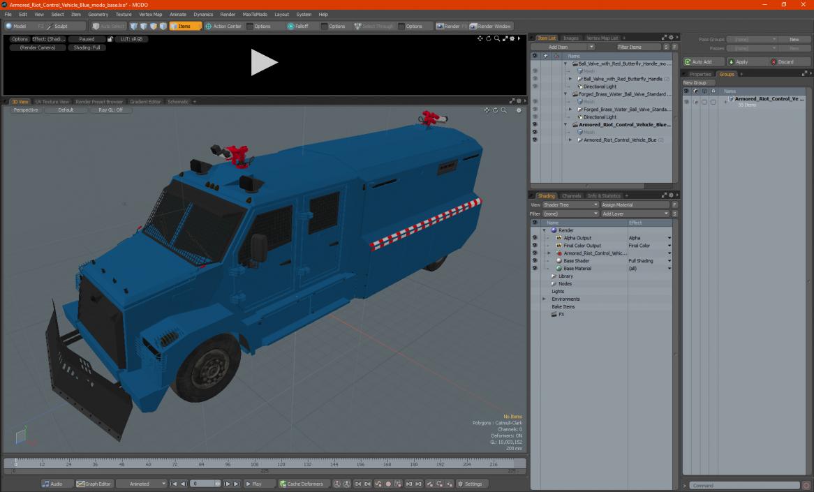 3D Armored Riot Control Vehicle Blue model