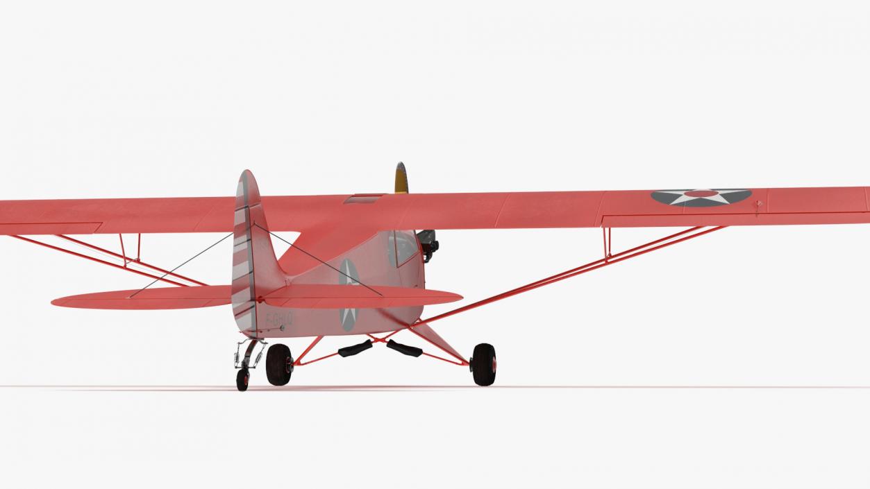 3D Classic Monoplane Aircraft Piper J-3