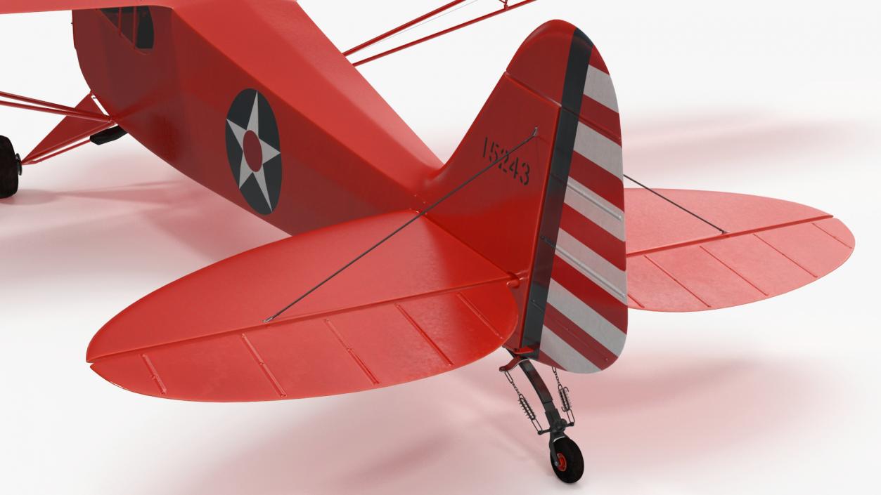 3D Classic Monoplane Aircraft Piper J-3