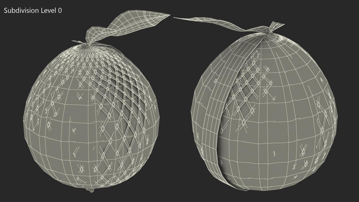 3D Pomelo Green Fruit Package Fur(1) model