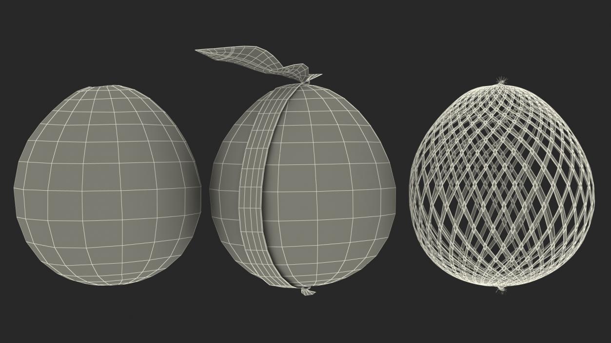 3D Pomelo Green Fruit Package Fur(1) model