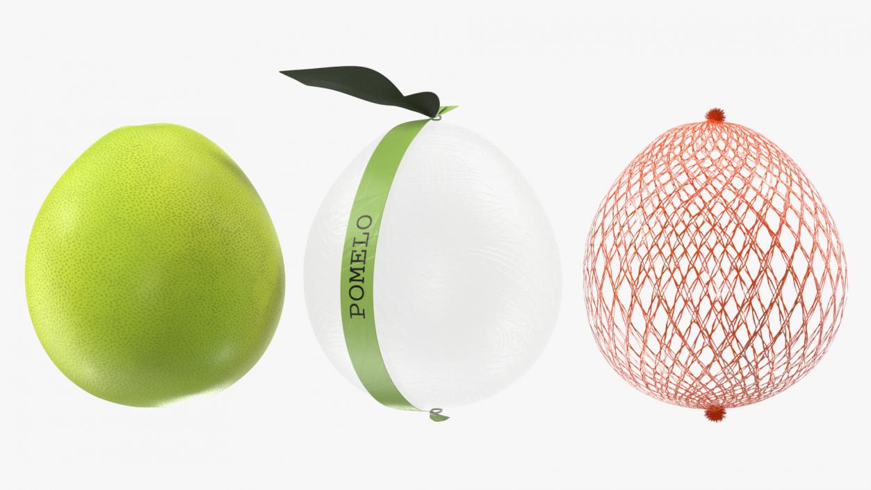 3D Pomelo Green Fruit Package Fur(1) model