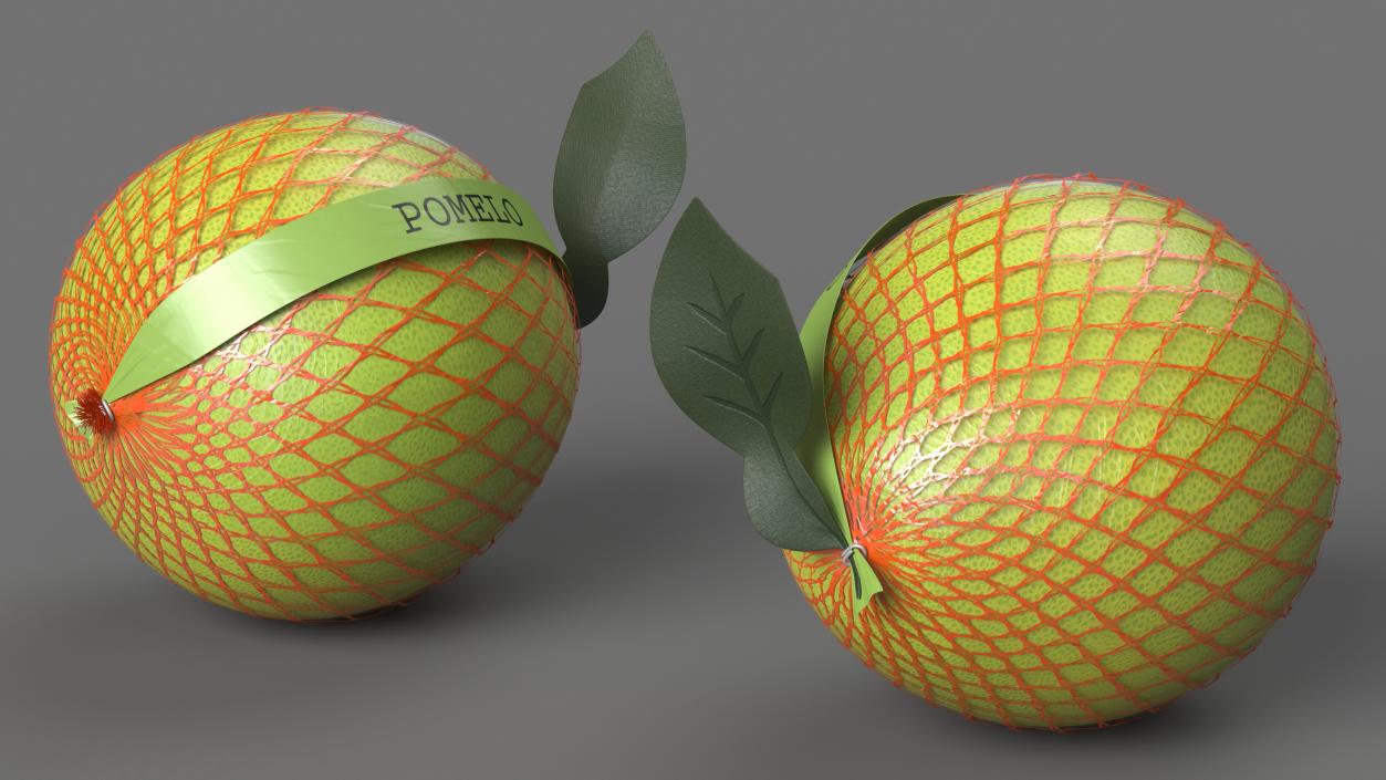 3D Pomelo Green Fruit Package Fur(1) model