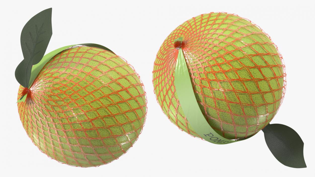 3D Pomelo Green Fruit Package Fur(1) model