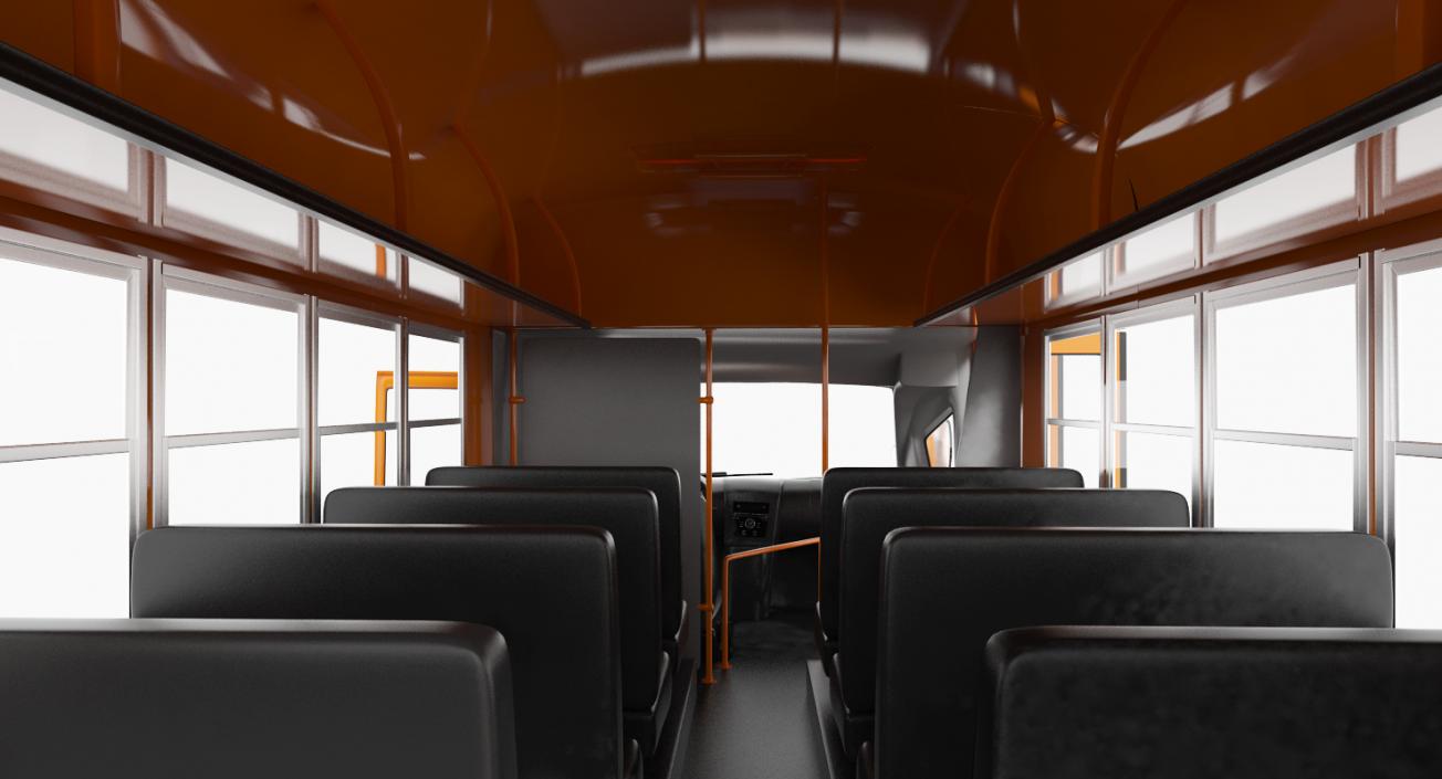 3D Small School Bus Rigged model