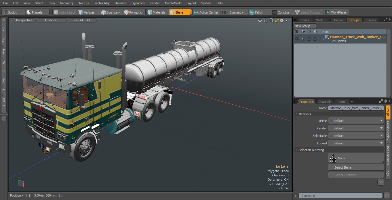 Marmon Truck with Tanker Trailer 3D