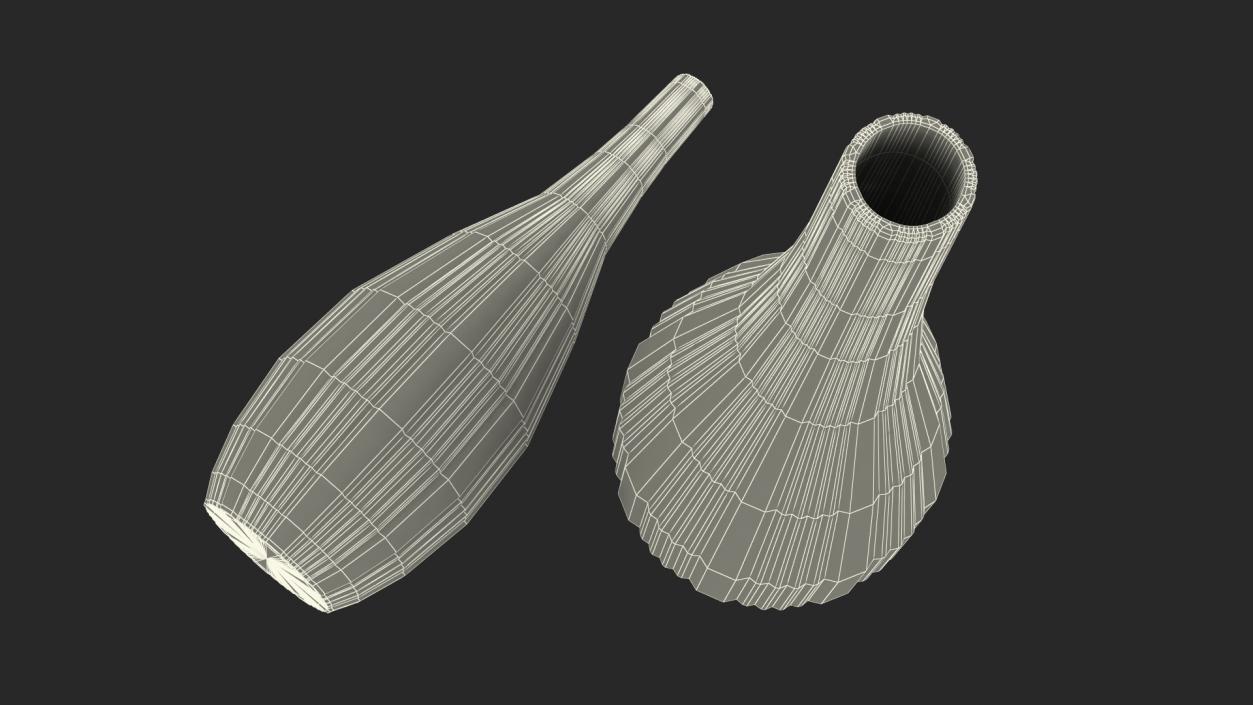 Tall Ceramic Flower Vases Set 3D model