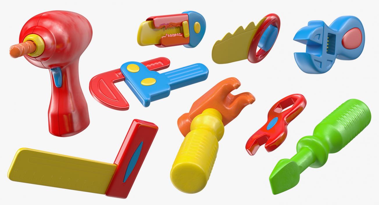 Plastic Toy Tools 3D