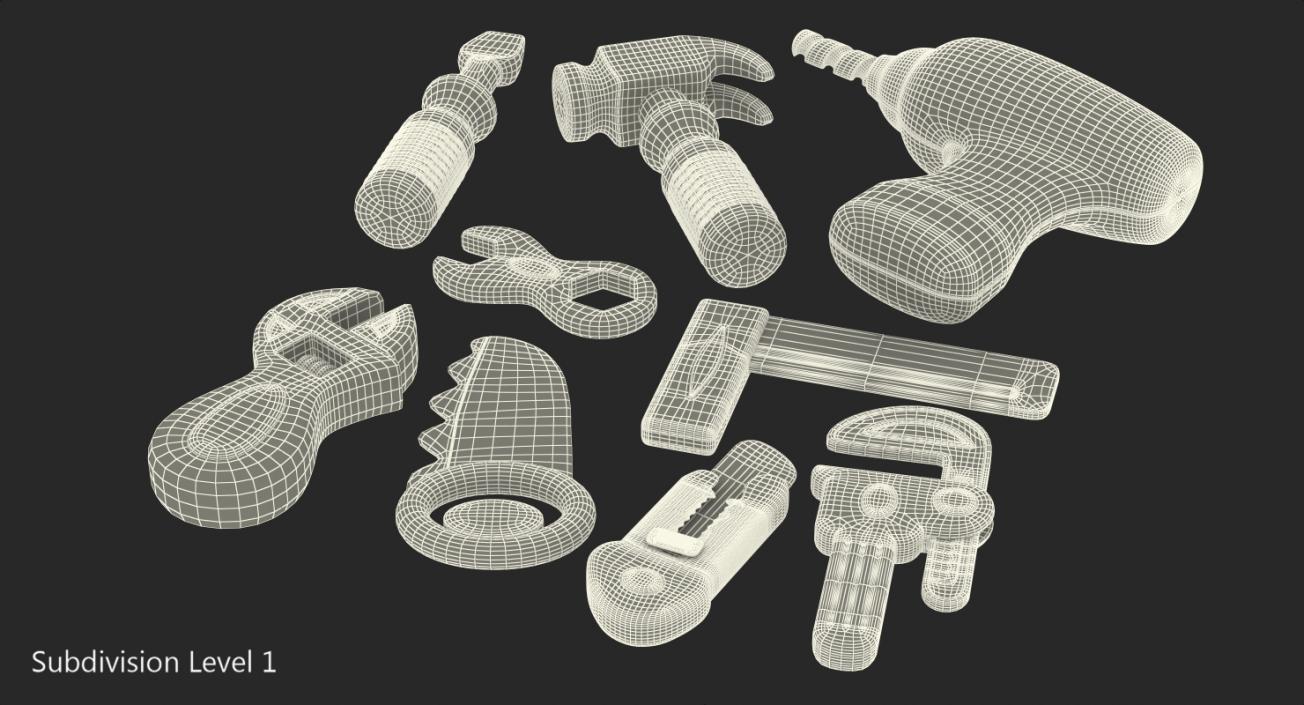 Plastic Toy Tools 3D