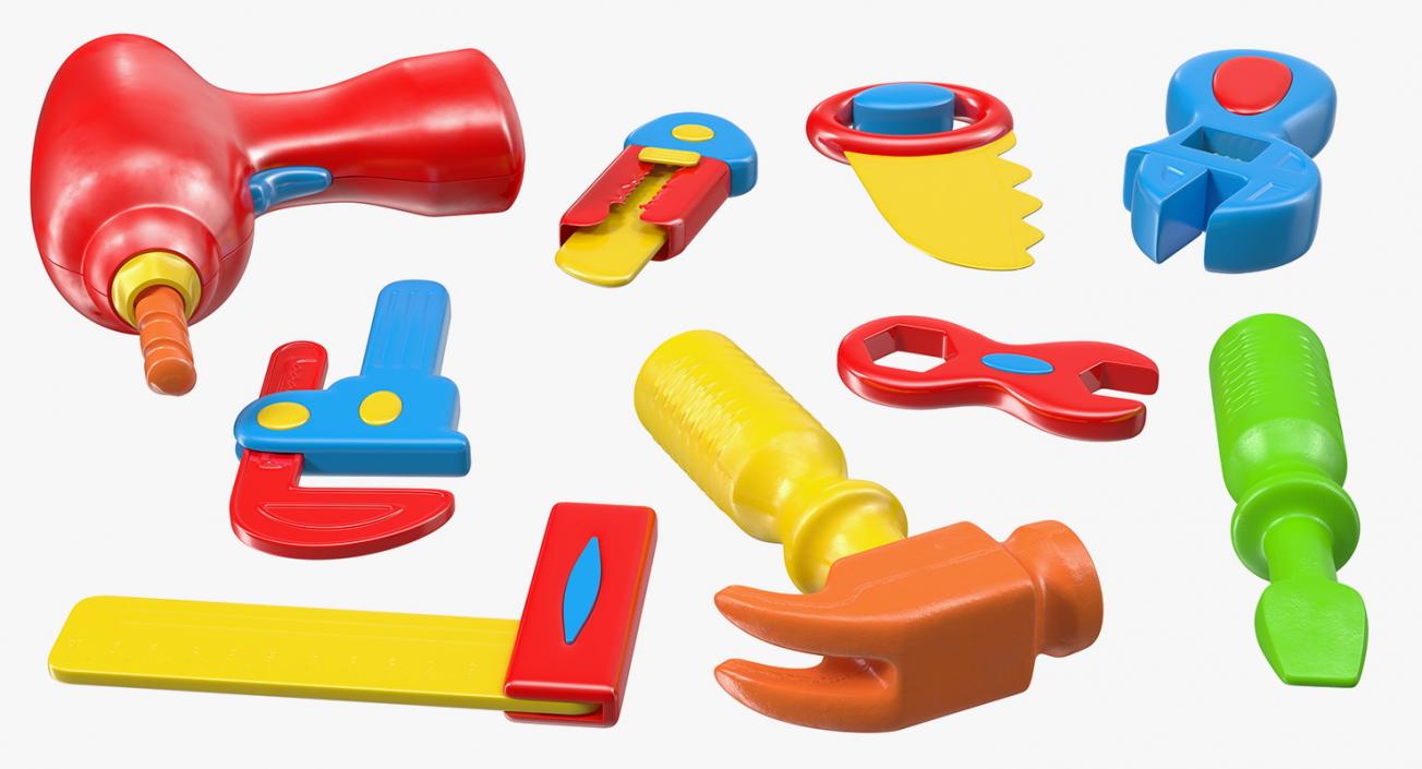 Plastic Toy Tools 3D