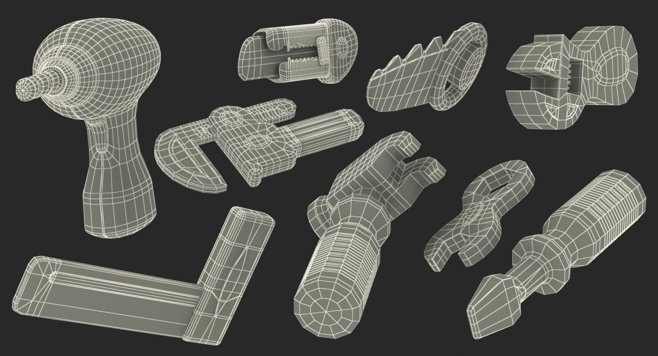 Plastic Toy Tools 3D