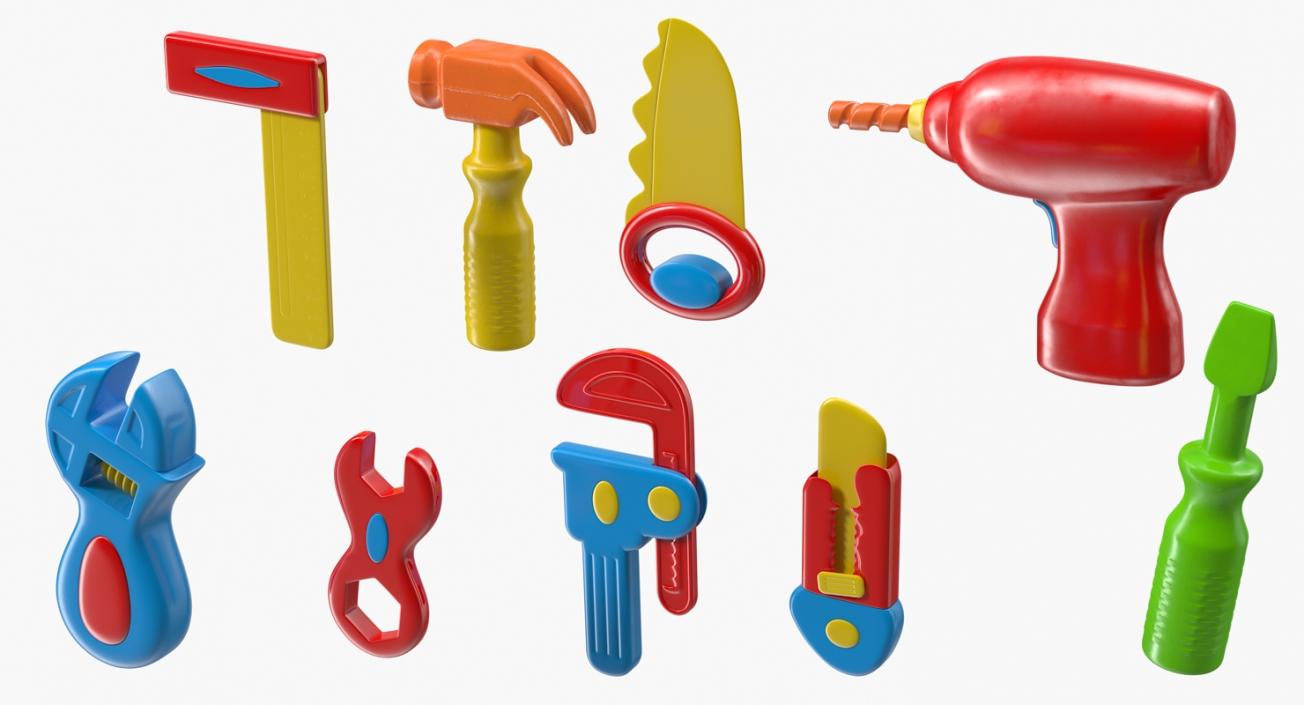 Plastic Toy Tools 3D