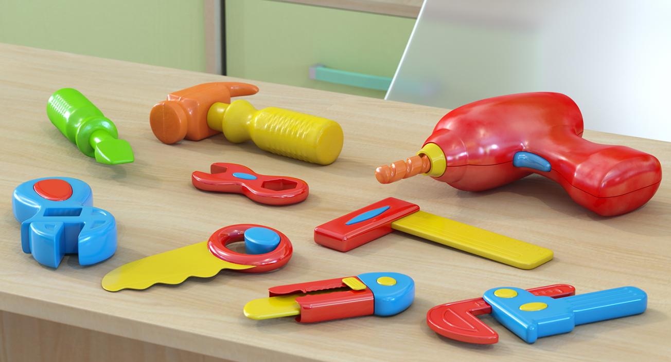 Plastic Toy Tools 3D