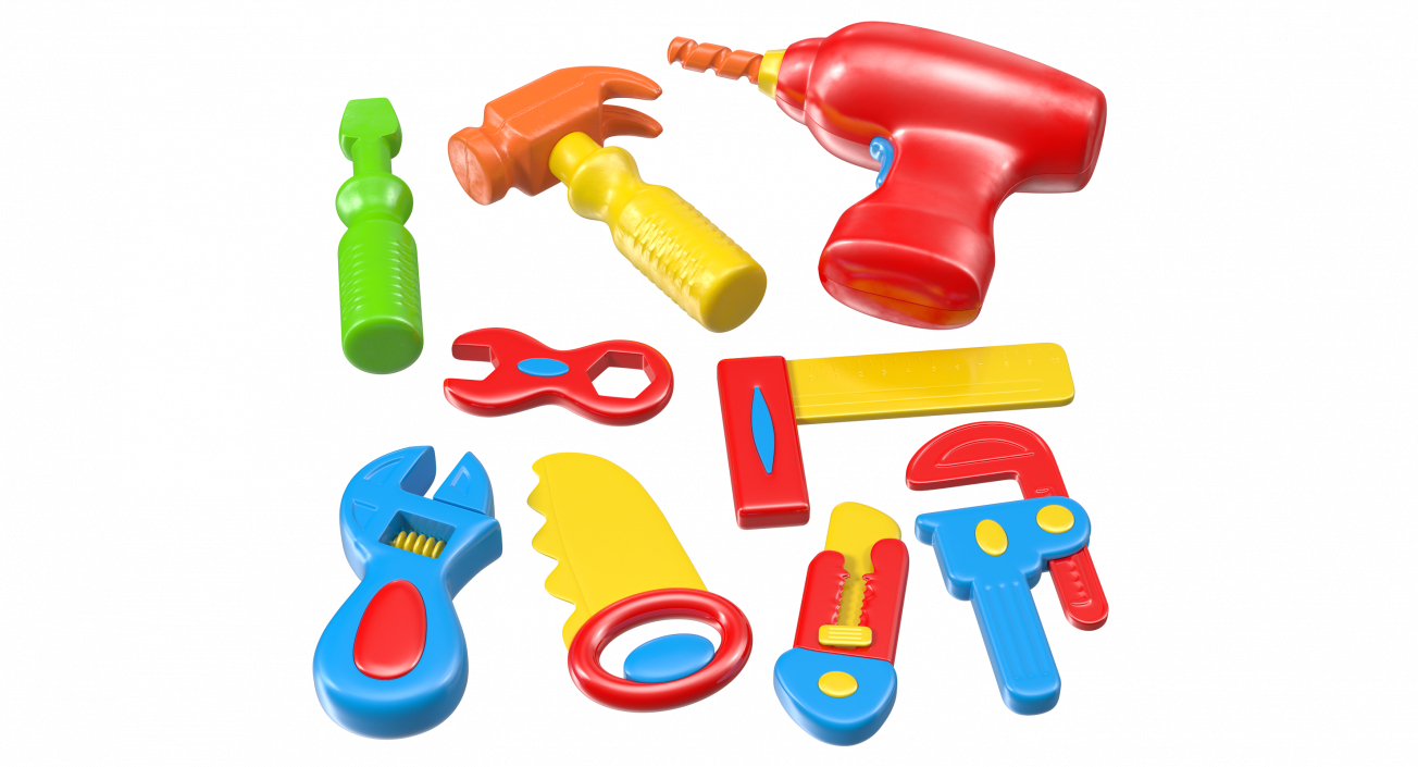 Plastic Toy Tools 3D