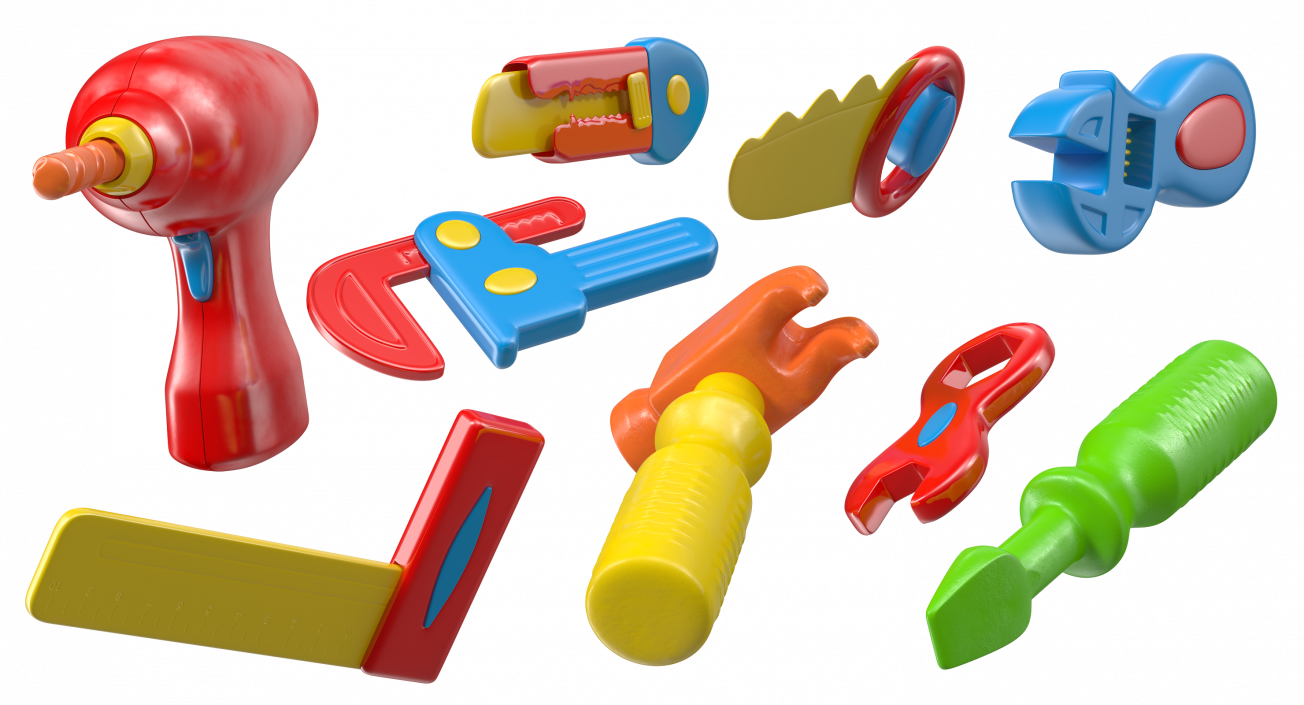 Plastic Toy Tools 3D