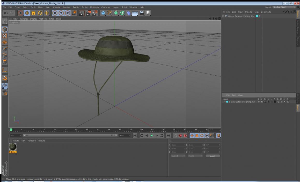 3D model Green Outdoor Fishing Hat