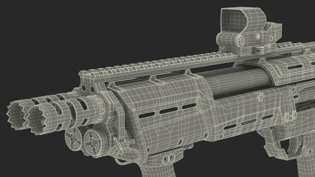 Flat Dark Earth MFG 12 Gauge Pump Rigged for Cinema 4D 3D model