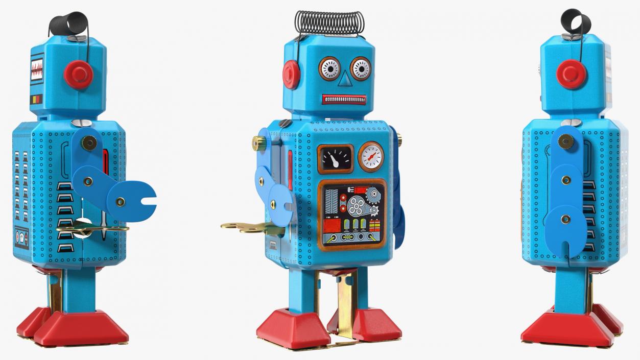 3D Metal Walking Tin Toy Retro Robot model