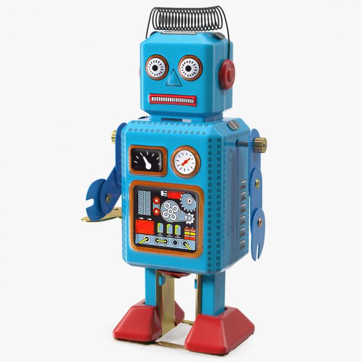 3D Metal Walking Tin Toy Retro Robot model