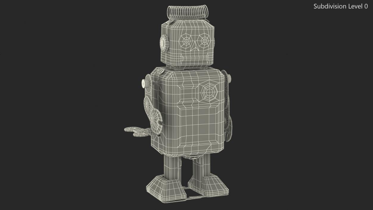 3D Metal Walking Tin Toy Retro Robot model